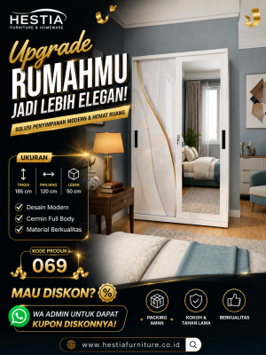 Lemari Pakaian Sliding 2 Pintu