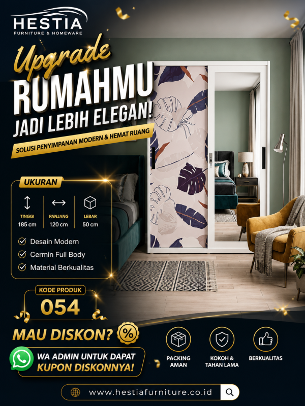 Lemari Pakaian Sliding 2 Pintu