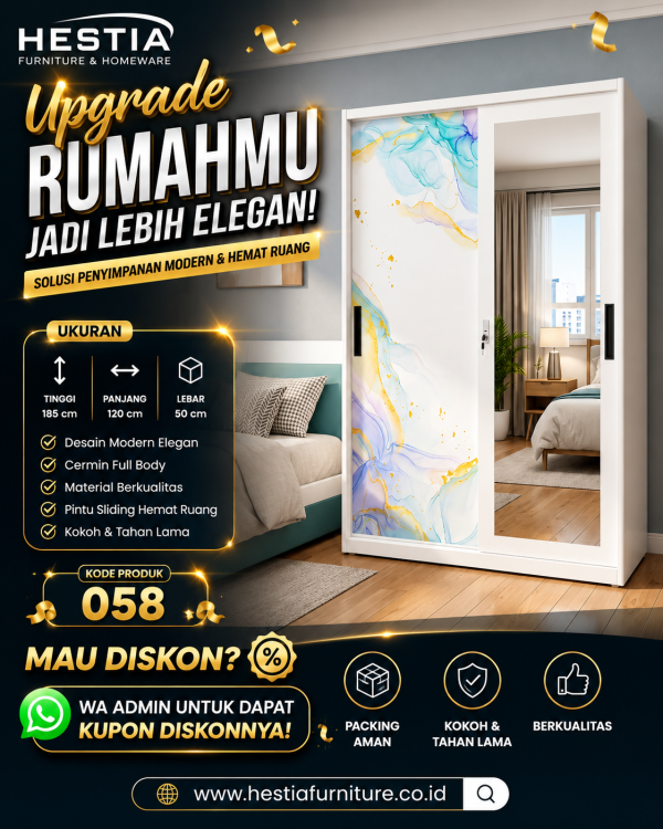 Lemari Pakaian Sliding 2 Pintu