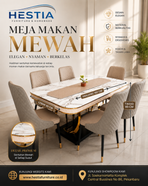 Hestia Meja Makan Import Gold