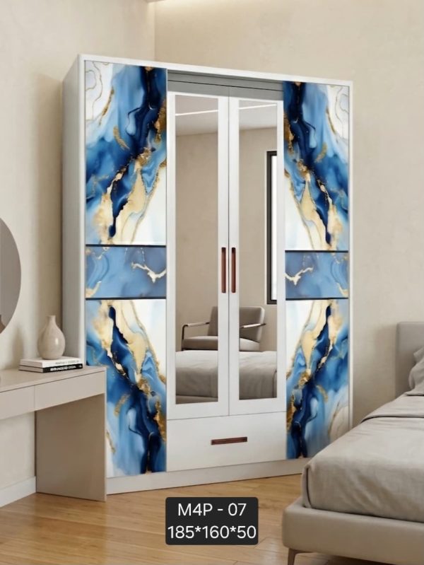 Lemari 4 pintu plat besi di