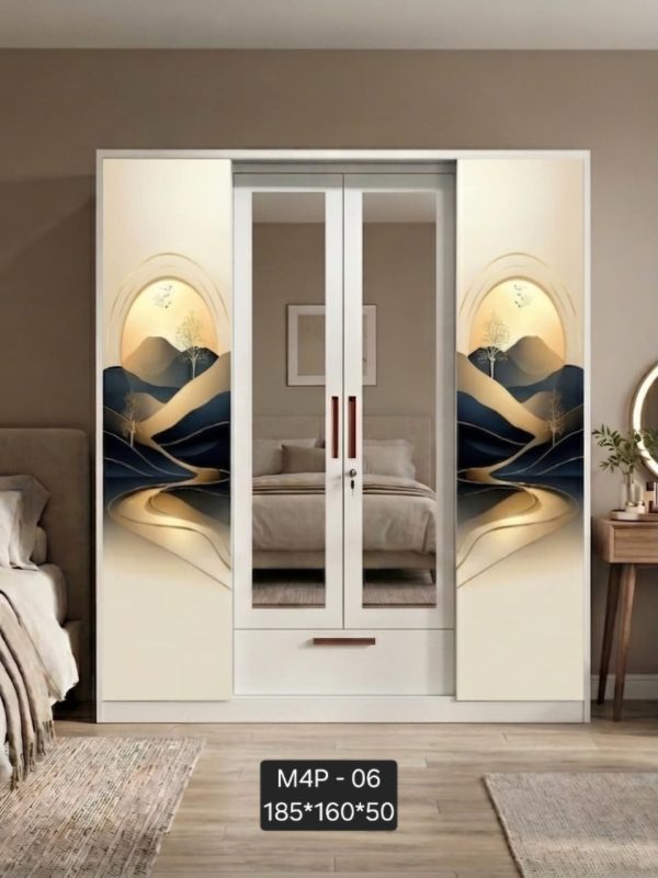 Lemari 4 pintu plat besi di