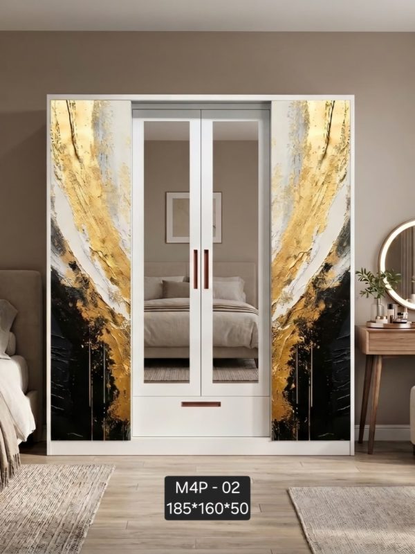 Lemari 4 pintu plat besi di