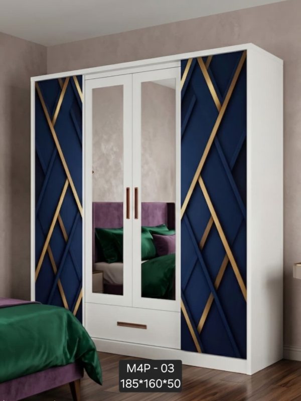 Lemari 4 pintu plat besi di